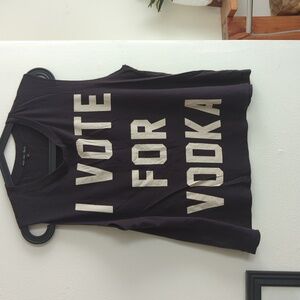 Black Graphic Tee with Bold White Text